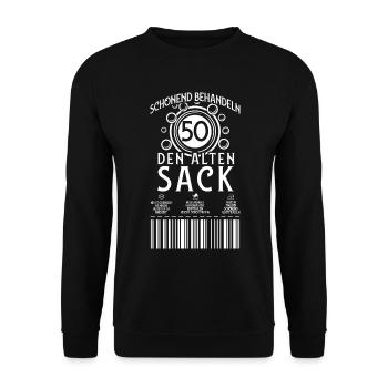 50. GEBURTSTAG JAHRGANG 1973 50 JAHRE ALTER SACK - Unisex Pullover - Schwarz - Vorne - Alina (178cm) & Michal (187cm)