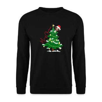 Dog Christmas - Unisex Sweatshirt - black - Front - Alina (178cm) & Michal (187cm)