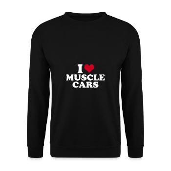 I Love Muscle Cars - Unisex Sweatshirt - black - Front - Alina (178cm) & Michal (187cm)