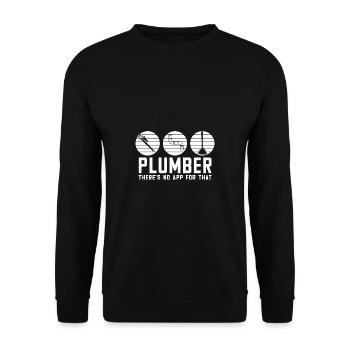 Handwerker Installateur Spruch Klempner - Unisex Pullover - Schwarz - Vorne - Alina (178cm) & Michal (187cm)