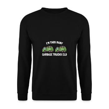 Je suis ce vieux 2ème anniversaire de camions à ordures - Sweat-shirt Unisexe - noir - Devant - Alina (178cm) & Michal (187cm)