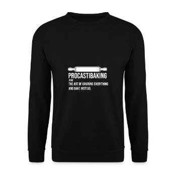 Procastibaking Definition Konditorin Bäckerin - Unisex Pullover - Schwarz - Vorne - Alina (178cm) & Michal (187cm)