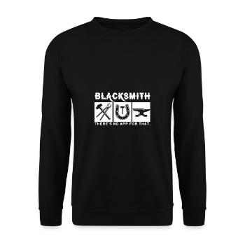 Lustiger Schmied Spruch & Schmieden - Unisex Pullover - Schwarz - Vorne - Alina (178cm) & Michal (187cm)