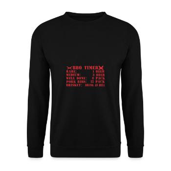 Lustiger Grill-Spruch I Grillen Motiv - Unisex Pullover - Schwarz - Vorne - Alina (178cm) & Michal (187cm)