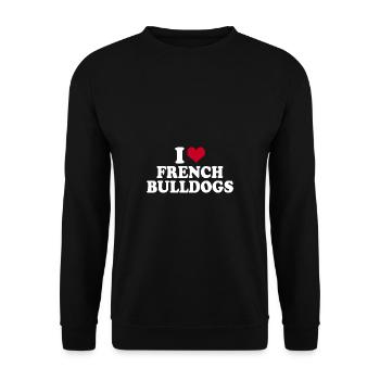 J’adore Français bouledogues - Sweat-shirt Unisexe - noir - Devant - Alina (178cm) & Michal (187cm)