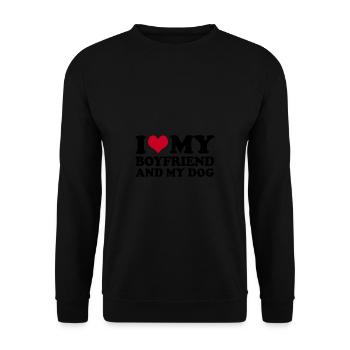 J’aime mon petit ami et mon chien - Sweat-shirt Unisexe - noir - Devant - Alina (178cm) & Michal (187cm)