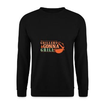 Lustiger Grill-Spruch I Grillen Motiv - Unisex Pullover - Schwarz - Vorne - Alina (178cm) & Michal (187cm)