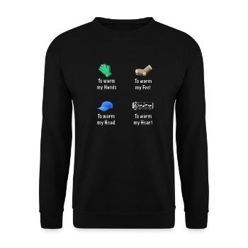 pour réchauffer mon cœur (Bach) - Sweat-shirt Unisexe - noir - Devant - Alina (178cm) & Michal (187cm)