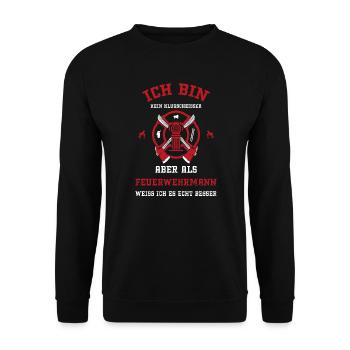 Ich Bin Kein Klugscheißer Aber A... - Unisex Pullover - Schwarz - Vorne - Alina (178cm) & Michal (187cm)
