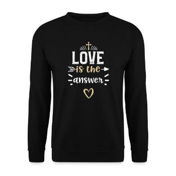 L’amour est la réponse - Jésus - Sweat-shirt Unisexe - noir - Devant - Alina (178cm) & Michal (187cm)