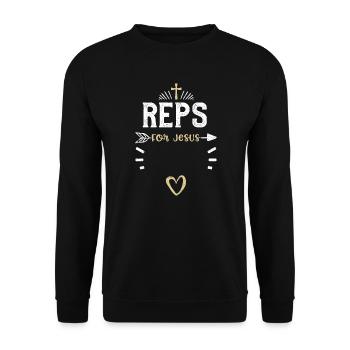 Reps For Jesus - Jesus - Unisex Sweatshirt - black - Front - Alina (178cm) & Michal (187cm)