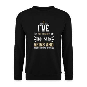I've Got Bowling In My Veins And... - Unisex Sweatshirt - black - Front - Alina (178cm) & Michal (187cm)