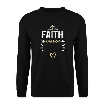 Faith and Hop - Jesus - Unisex Sweatshirt - black - Front - Alina (178cm) & Michal (187cm)