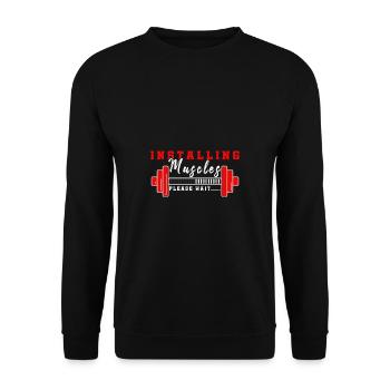 Bodybuilder Kraftsport Fitness Motiv - Unisex Pullover - Schwarz - Vorne - Alina (178cm) & Michal (187cm)