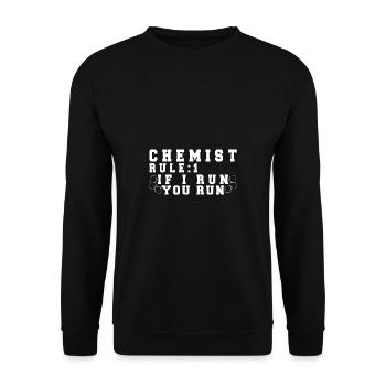 Chemie Lehrer Wissenschaftler Chemieker - Unisex Pullover - Schwarz - Vorne - Alina (178cm) & Michal (187cm)