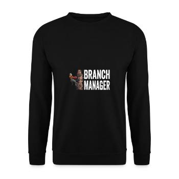 Woodworking Branch Manager Lumberjack - Unisex Sweatshirt - black - Front - Alina (178cm) & Michal (187cm)
