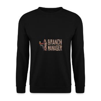 Woodworking Branch Manager Lumberjack - Unisex Sweatshirt - black - Front - Alina (178cm) & Michal (187cm)