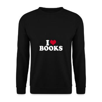 I Love Books - Unisex Sweatshirt - black - Front - Alina (178cm) & Michal (187cm)