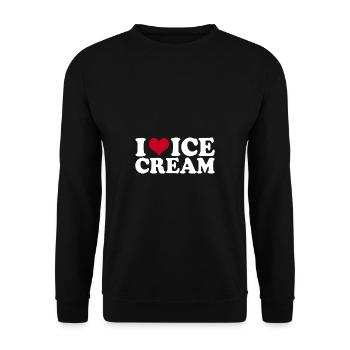 I Love Ice Cream - Unisex Pullover - Schwarz - Vorne - Alina (178cm) & Michal (187cm)