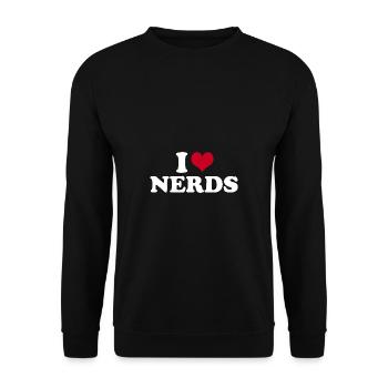 I Love Nerds Nerd - Unisex Sweatshirt - black - Front - Alina (178cm) & Michal (187cm)