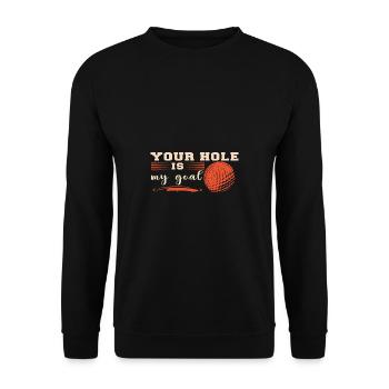 Golf Geschenk Witz Golfspieler Golfer - Unisex Pullover - Schwarz - Vorne - Alina (178cm) & Michal (187cm)