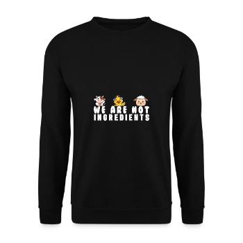 Vegan Fleischlos Tierlieb & Veganer - Unisex Pullover - Schwarz - Vorne - Alina (178cm) & Michal (187cm)