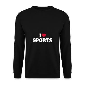 I Love Sports Fitness Motivation - Unisex Sweatshirt - black - Front - Alina (178cm) & Michal (187cm)