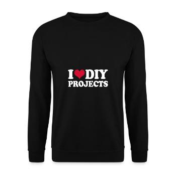 I Love Diy Projects Do it yourself - Unisex Sweatshirt - black - Front - Alina (178cm) & Michal (187cm)