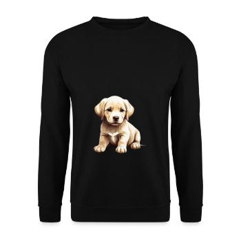 Süßer Labrador Welpe Frauen Mädchen Geschenk - Unisex Pullover - Schwarz - Vorne - Alina (178cm) & Michal (187cm)