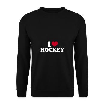 I Love Hockey - Unisex Sweatshirt - black - Front - Alina (178cm) & Michal (187cm)