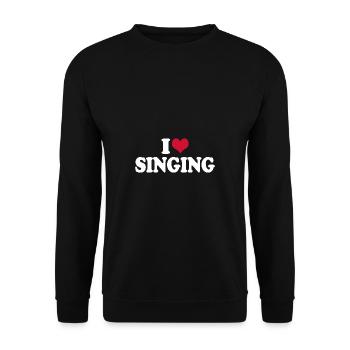 Singen Sänger I Love Singing - Unisex Pullover - Schwarz - Vorne - Alina (178cm) & Michal (187cm)