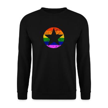 CSD Rainbow LGBT Gay Star - Sweat-shirt Unisexe - noir - Devant - Alina (178cm) & Michal (187cm)