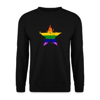 CSD Rainbow LGBT Gay Star - Sweat-shirt Unisexe - noir - Devant - Alina (178cm) & Michal (187cm)