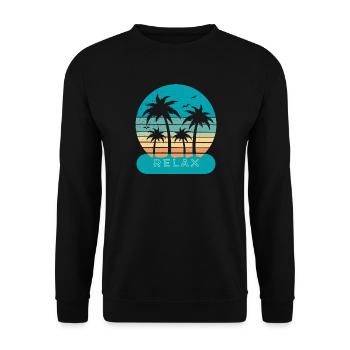 Relax - Unisex Pullover - Schwarz - Vorne - Alina (178cm) & Michal (187cm)