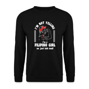 Filipino Girl Design für stolze Pinays - Unisex Pullover - Schwarz - Vorne - Alina (178cm) & Michal (187cm)
