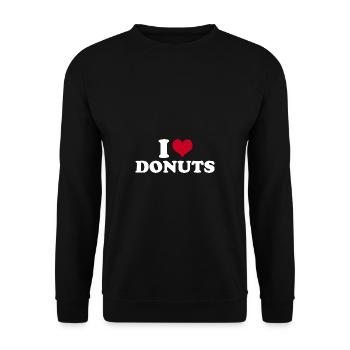 I Love Donuts - Unisex Sweatshirt - black - Front - Alina (178cm) & Michal (187cm)