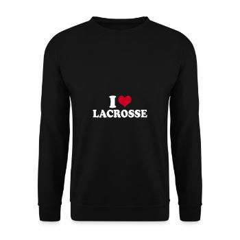 I Love Lacrosse - Unisex Sweatshirt - black - Front - Alina (178cm) & Michal (187cm)
