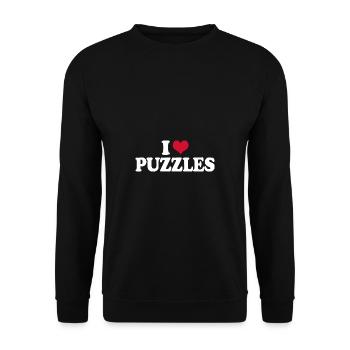 Puzzle I Love Puzzles Denksport - Unisex Pullover - Schwarz - Vorne - Alina (178cm) & Michal (187cm)