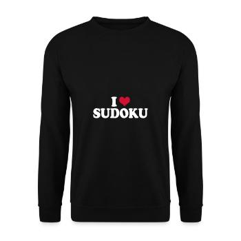 I Love Sudoku - Unisex Sweatshirt - black - Front - Alina (178cm) & Michal (187cm)