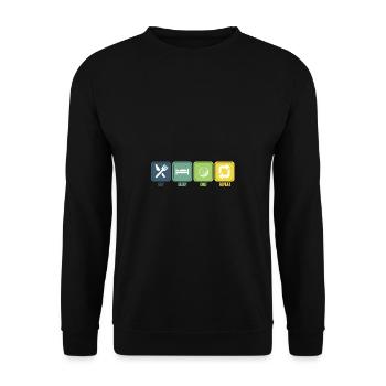 Golf Geschenk Witz Golfspieler Golfer - Unisex Pullover - Schwarz - Vorne - Alina (178cm) & Michal (187cm)