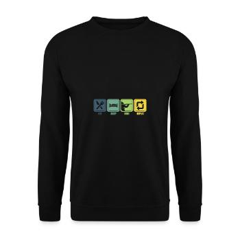 Jagen Jagdspruch & Jäger Geschenkidee - Unisex Pullover - Schwarz - Vorne - Alina (178cm) & Michal (187cm)