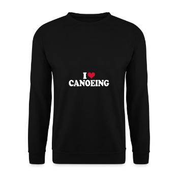 Kanu Kanufahren I Love Canoeing Kanufahrer - Unisex Pullover - Schwarz - Vorne - Alina (178cm) & Michal (187cm)