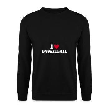 I Love Basketball - Unisex Sweatshirt - black - Front - Alina (178cm) & Michal (187cm)