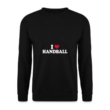 I Love Handball - Unisex Sweatshirt - black - Front - Alina (178cm) & Michal (187cm)