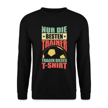 Fußballtrainer Geschenk - Unisex Pullover - Schwarz - Vorne - Alina (178cm) & Michal (187cm)
