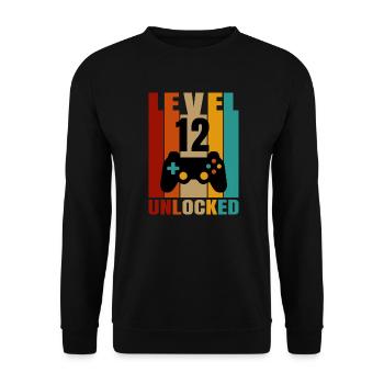 12th birthday gamer - Unisex Sweatshirt - black - Front - Alina (178cm) & Michal (187cm)