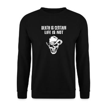 Totenkopf - Unisex Pullover - Schwarz - Vorne - Alina (178cm) & Michal (187cm)
