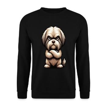 Shih tzu Shih tzus Shih tzu Besitzer Shih tzu fan - Unisex Pullover - Schwarz - Vorne - Alina (178cm) & Michal (187cm)