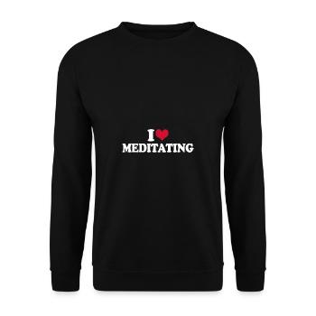 Méditer la méditation J’aime méditer - Sweat-shirt Unisexe - noir - Devant - Alina (178cm) & Michal (187cm)