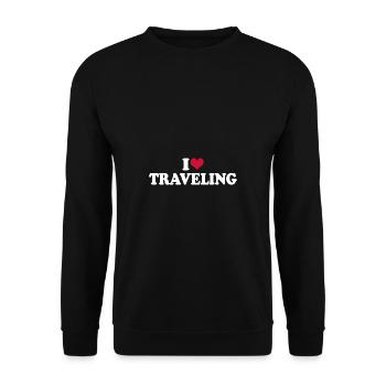 I Love Traveling Travel Journey - Unisex Sweatshirt - black - Front - Alina (178cm) & Michal (187cm)